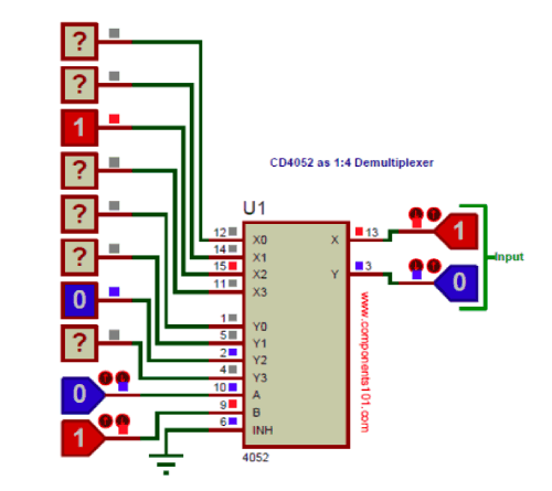 CD4052 Multiplexer Demultiplexer IC Pinout Datasheet Features