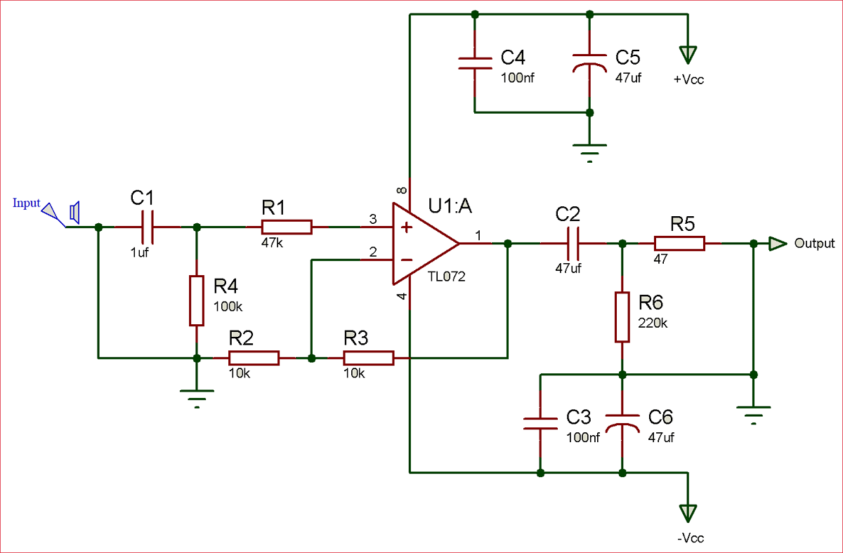 TL072 OP-AMP IC电路图